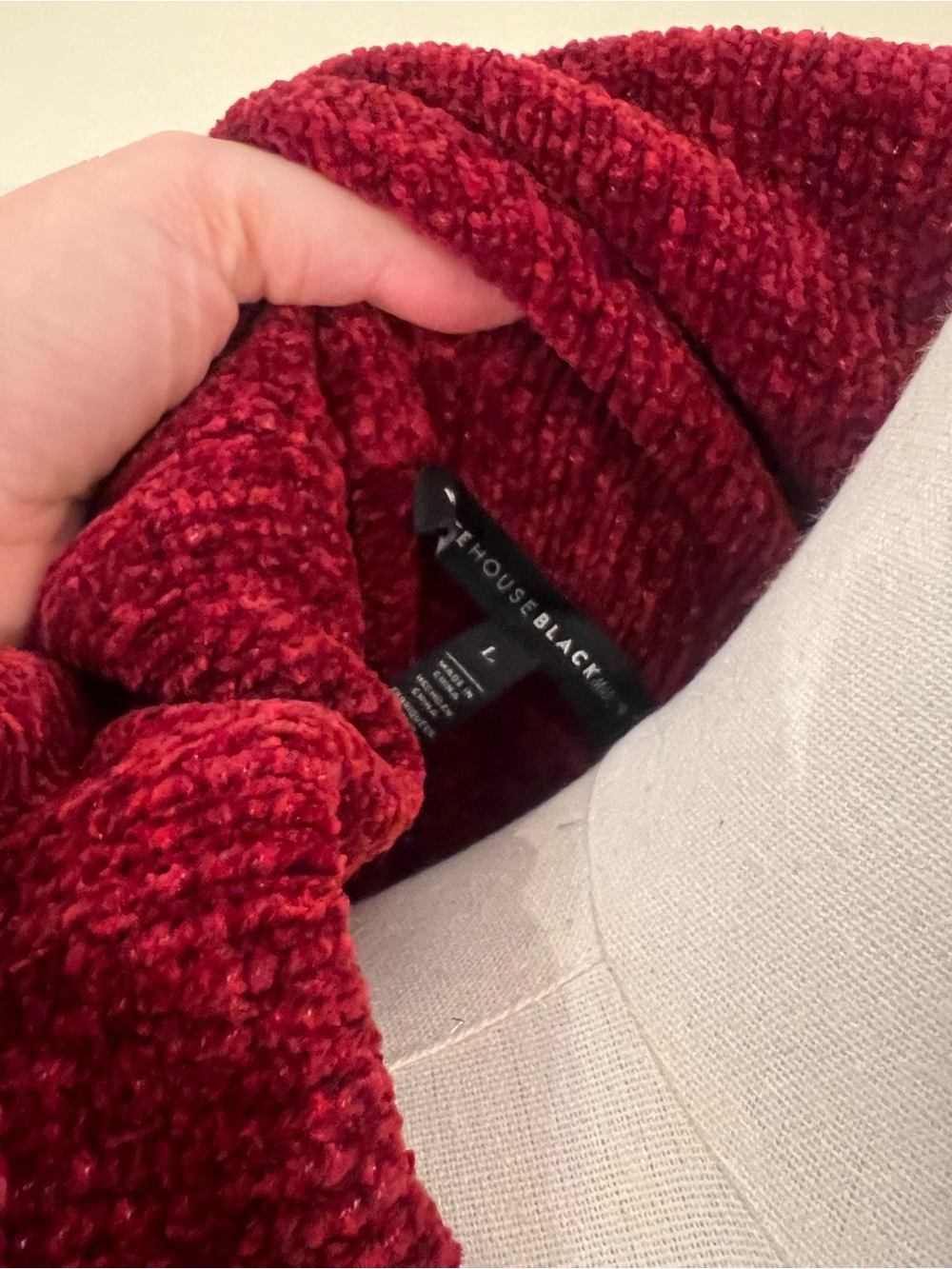 Cozy Cowl Neck Chenille Sweater - Burgundy - Picture 2 of 3